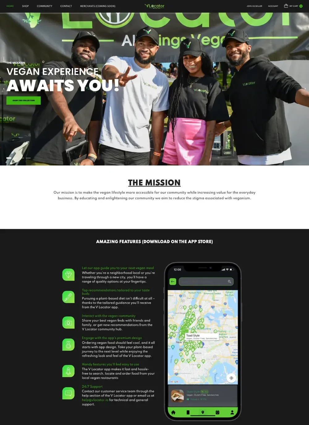 V-Locator Shopify Website Design and Development
